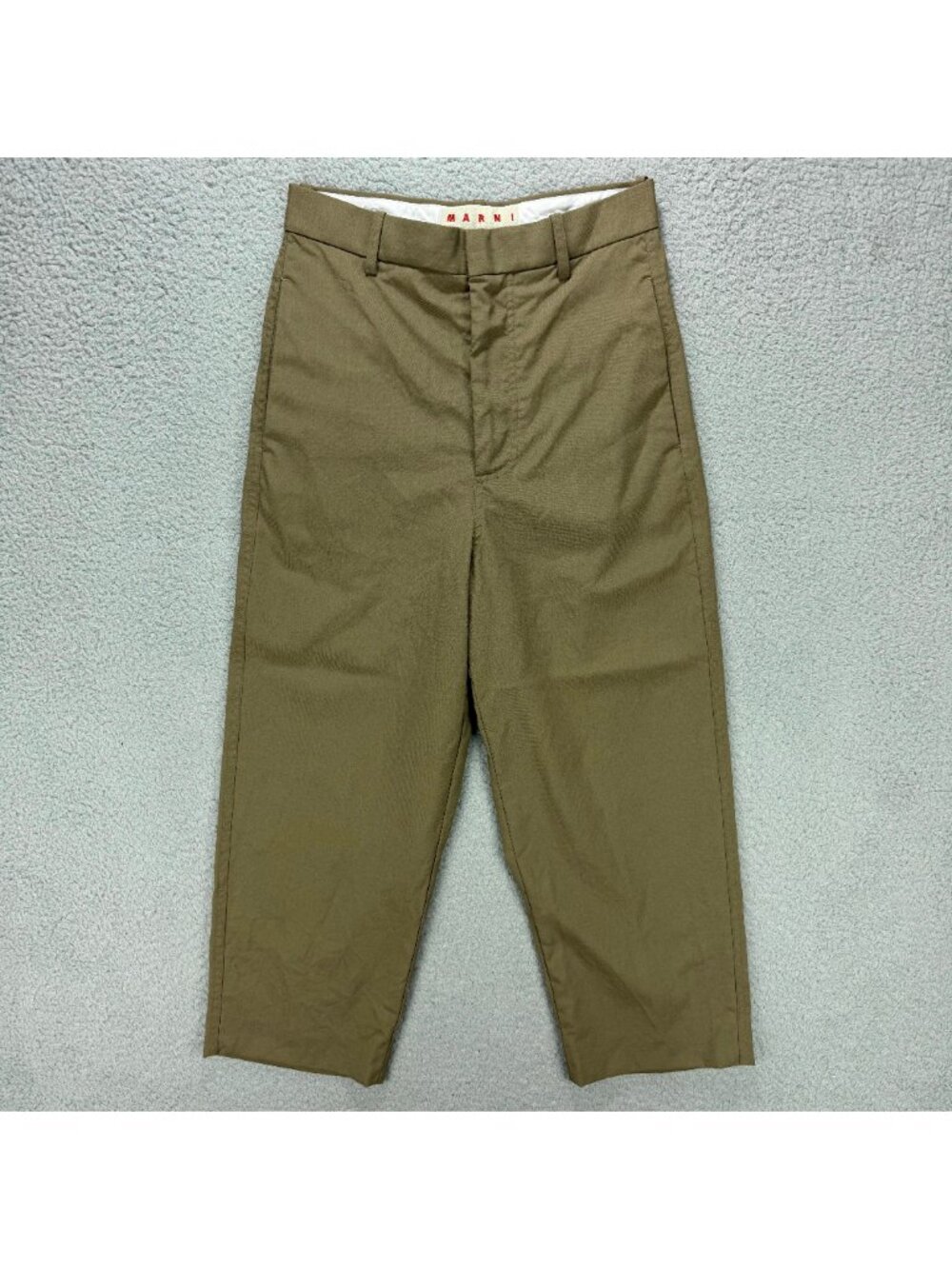 Marni Pants Womens US 0 / EU 36 Brown Wool Cropped High Waist Wide Leg Trousers
